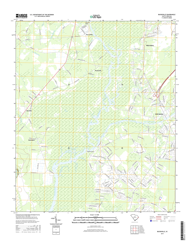 Bucksville South Carolina  - 24k Topo Map