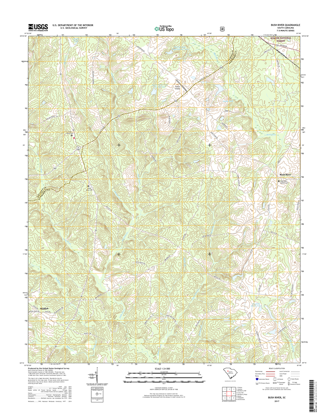 Bush River South Carolina  - 24k Topo Map