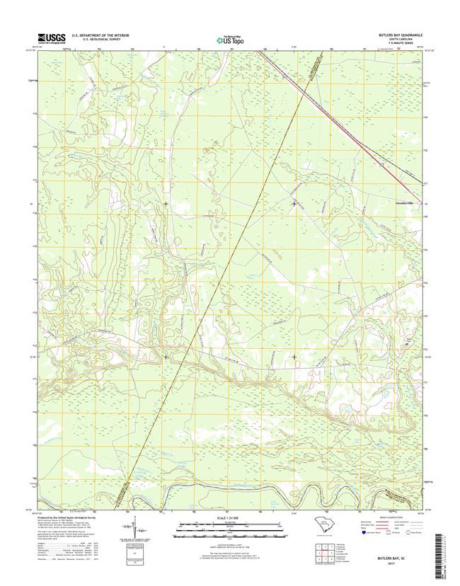 Butlers Bay South Carolina  - 24k Topo Map