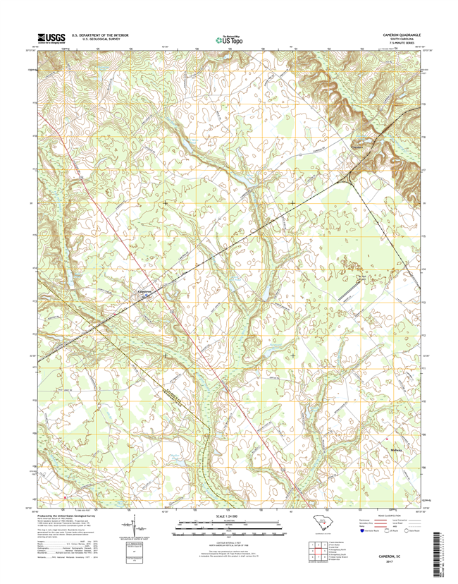 Cameron South Carolina  - 24k Topo Map