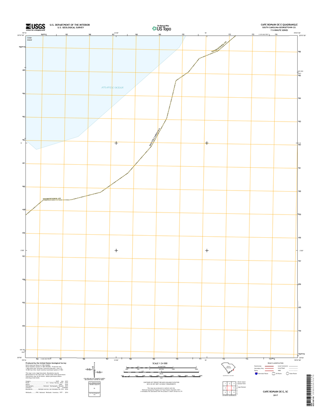 Cape Romain OE E South Carolina  - 24k Topo Map