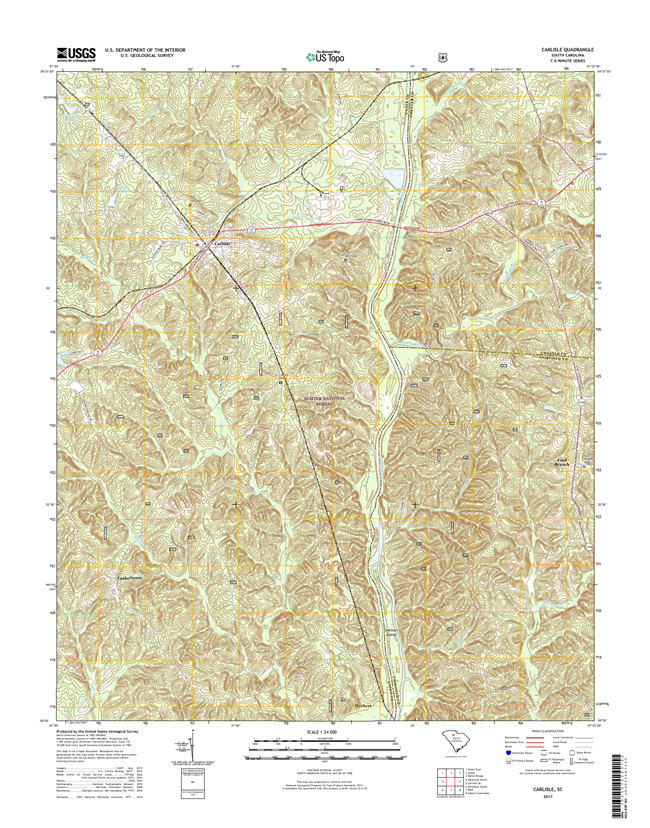 Carlisle South Carolina  - 24k Topo Map