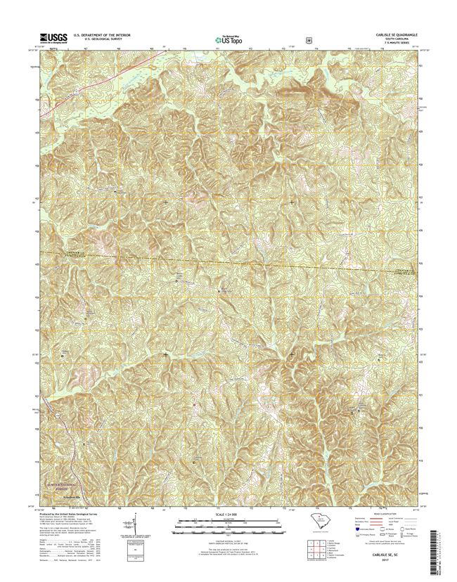 Carlisle SE South Carolina  - 24k Topo Map