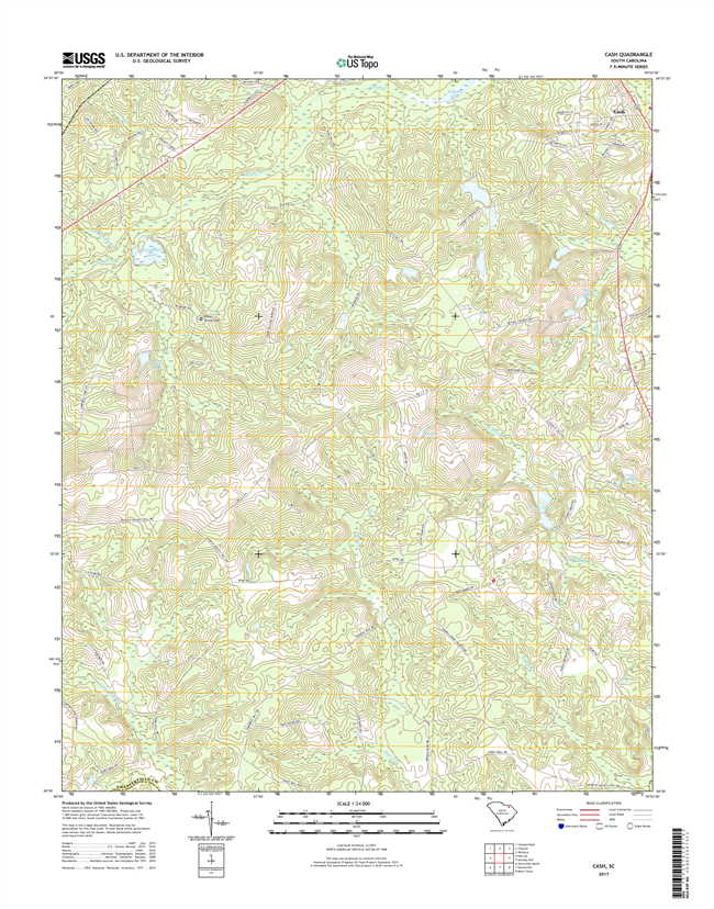 Cash South Carolina  - 24k Topo Map