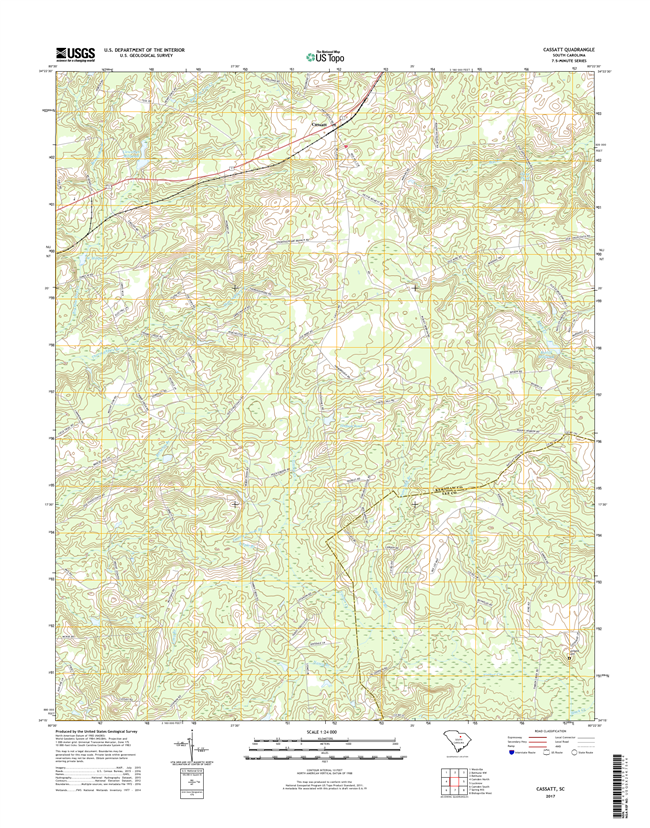 Cassatt South Carolina  - 24k Topo Map