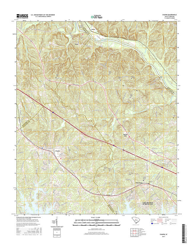 Chapin South Carolina  - 24k Topo Map