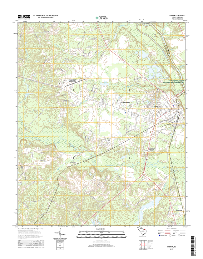 Cheraw South Carolina  - 24k Topo Map