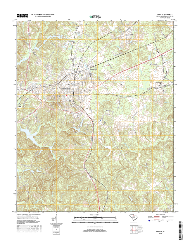 Chester South Carolina  - 24k Topo Map