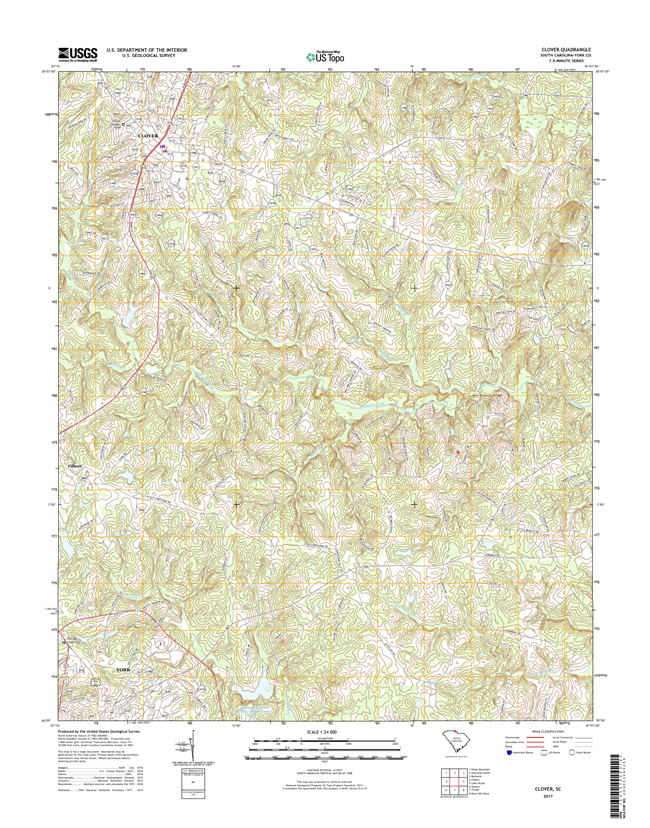 Clover South Carolina  - 24k Topo Map