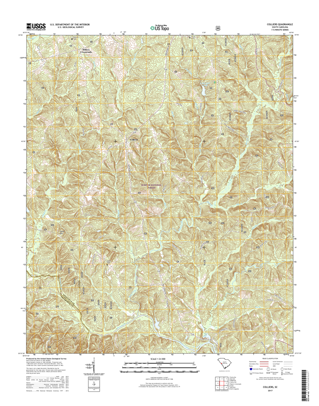 Colliers South Carolina  - 24k Topo Map