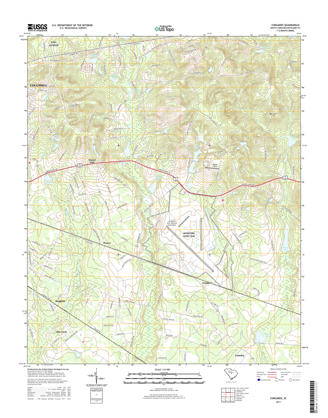 Congaree South Carolina  - 24k Topo Map