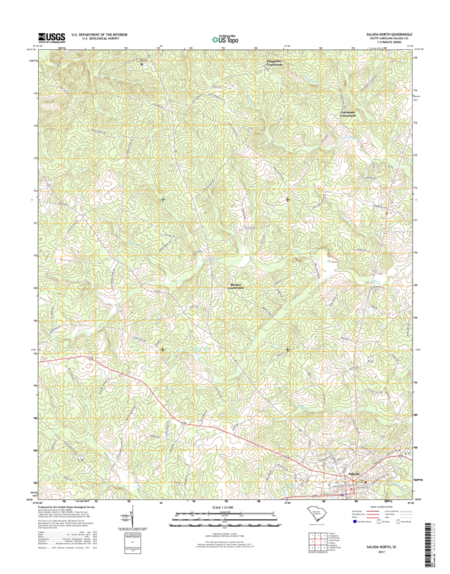 Saluda North South Carolina  - 24k Topo Map