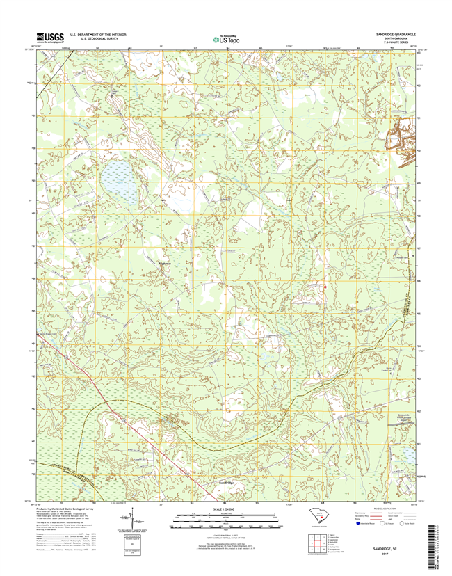 Sandridge South Carolina  - 24k Topo Map