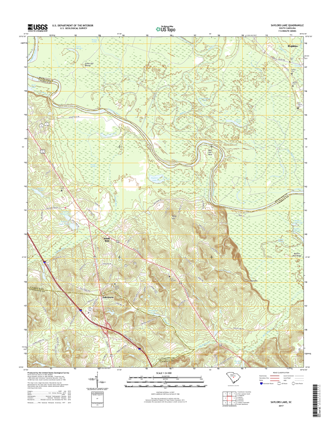 Saylors Lake South Carolina  - 24k Topo Map