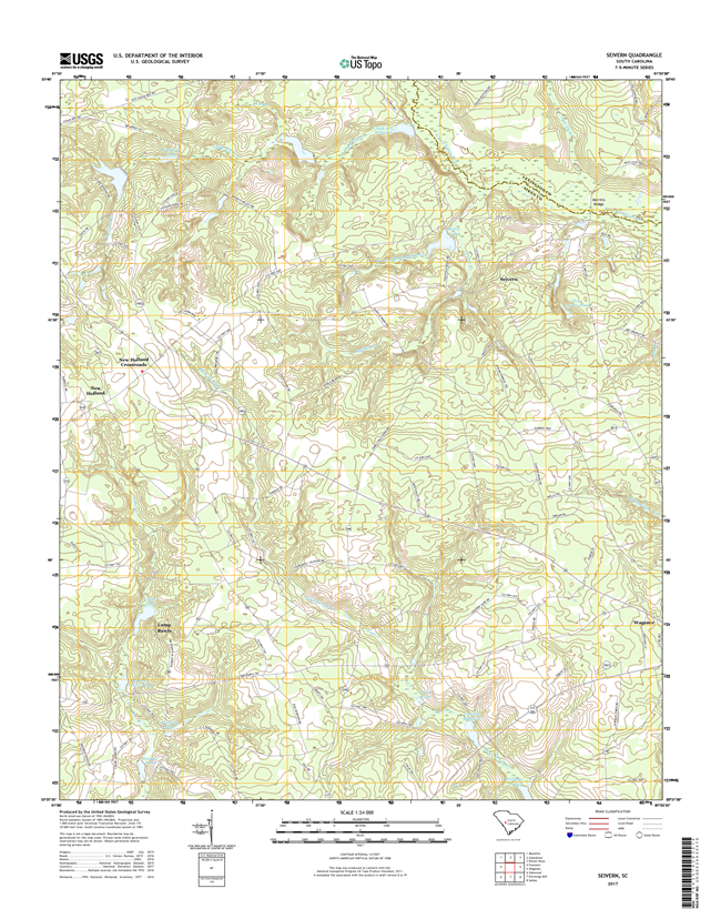 Seivern South Carolina  - 24k Topo Map