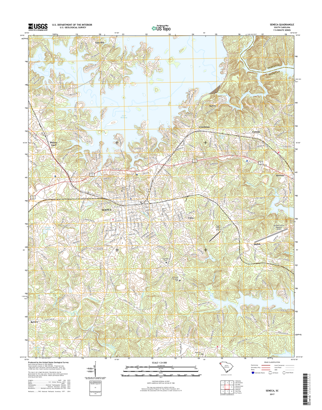 Seneca South Carolina  - 24k Topo Map