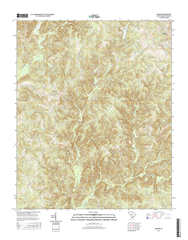 Sharon South Carolina  - 24k Topo Map