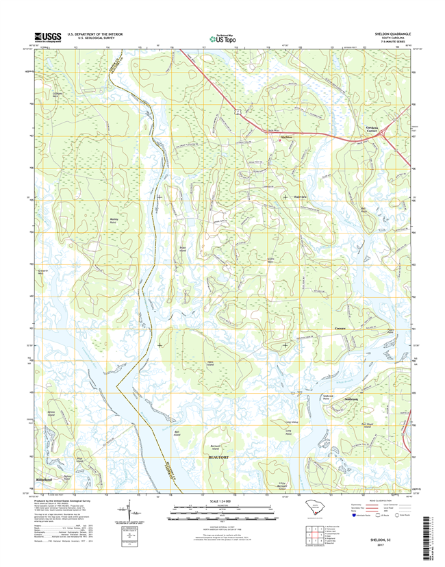 Sheldon South Carolina  - 24k Topo Map