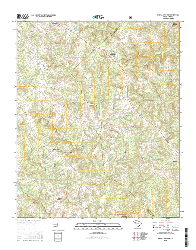 Shoals Junction South Carolina  - 24k Topo Map