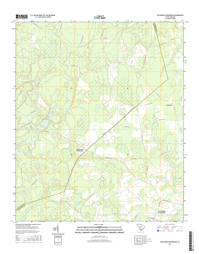 Solomons Crossroads South Carolina  - 24k Topo Map