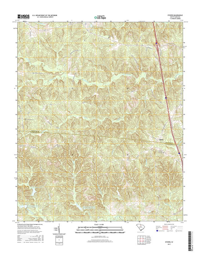 Stover South Carolina  - 24k Topo Map