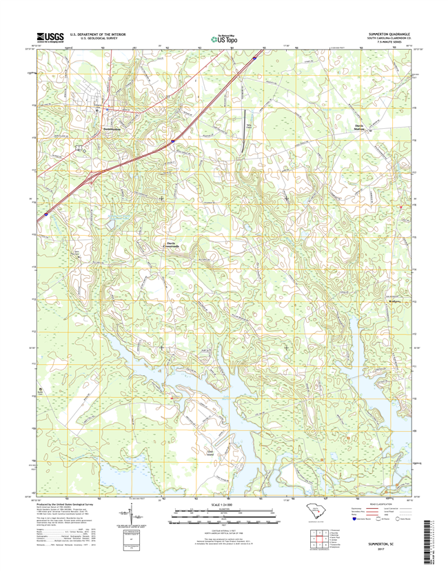 Summerton South Carolina  - 24k Topo Map