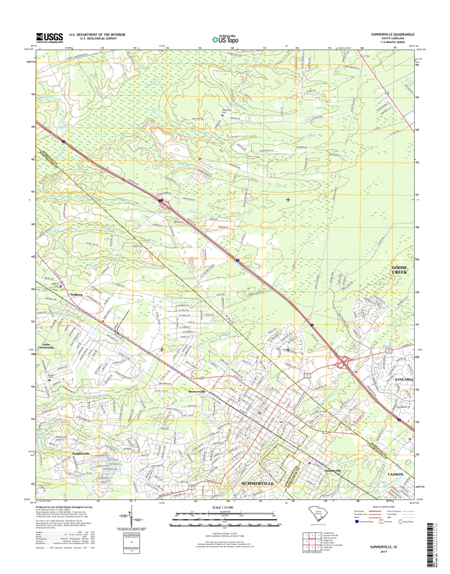 Summerville South Carolina  - 24k Topo Map