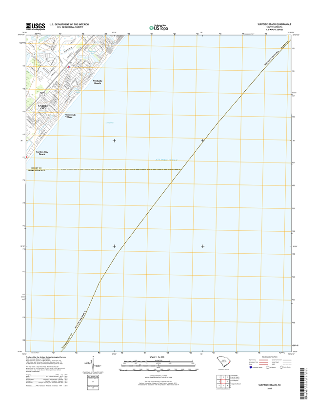 Surfside Beach South Carolina  - 24k Topo Map