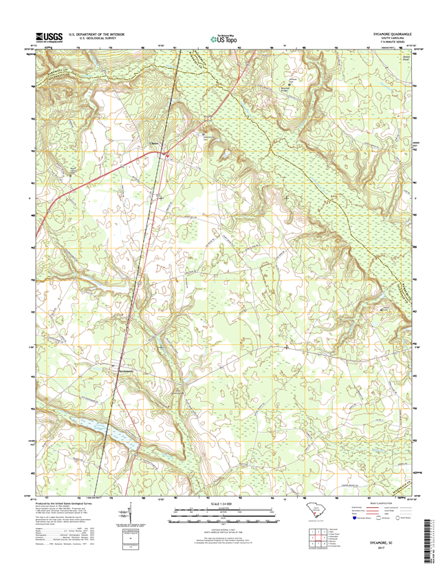 Sycamore South Carolina  - 24k Topo Map