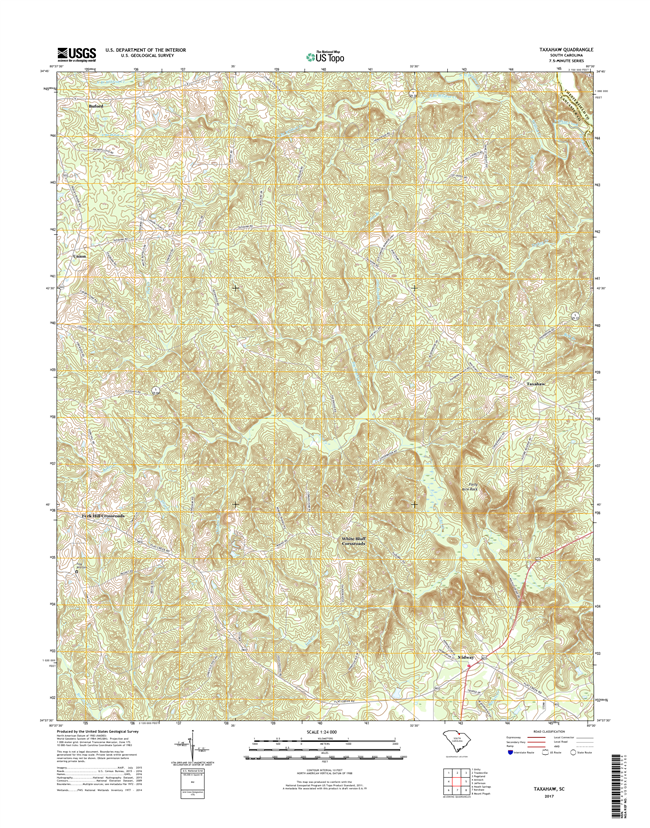 Taxahaw South Carolina  - 24k Topo Map