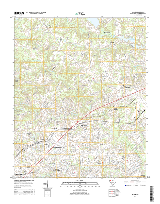 Taylors South Carolina  - 24k Topo Map