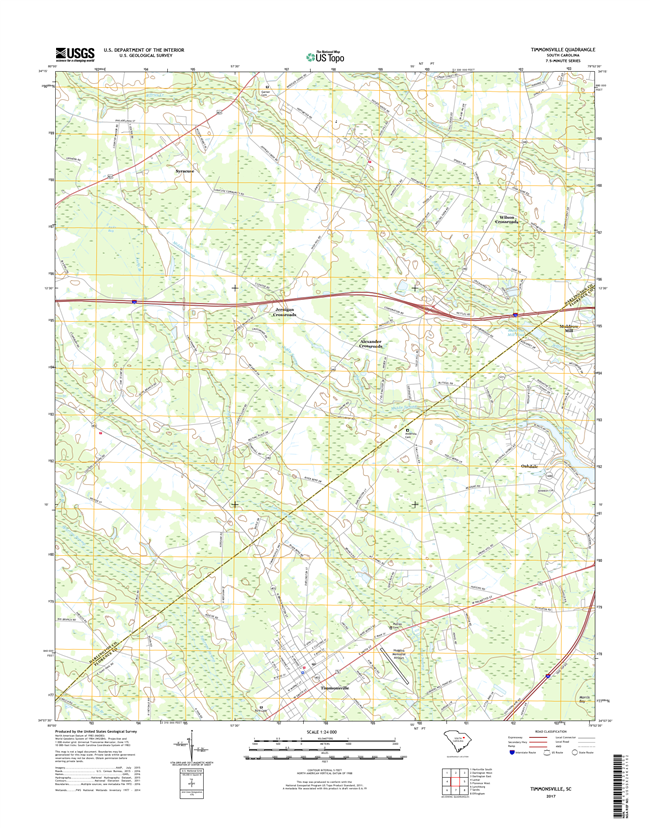 Timmonsville South Carolina  - 24k Topo Map