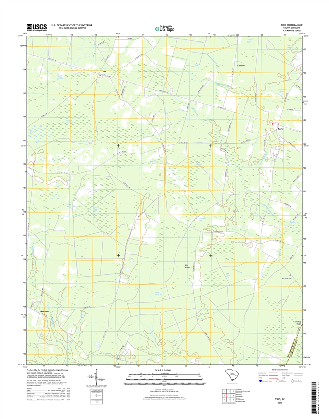 Trio South Carolina  - 24k Topo Map