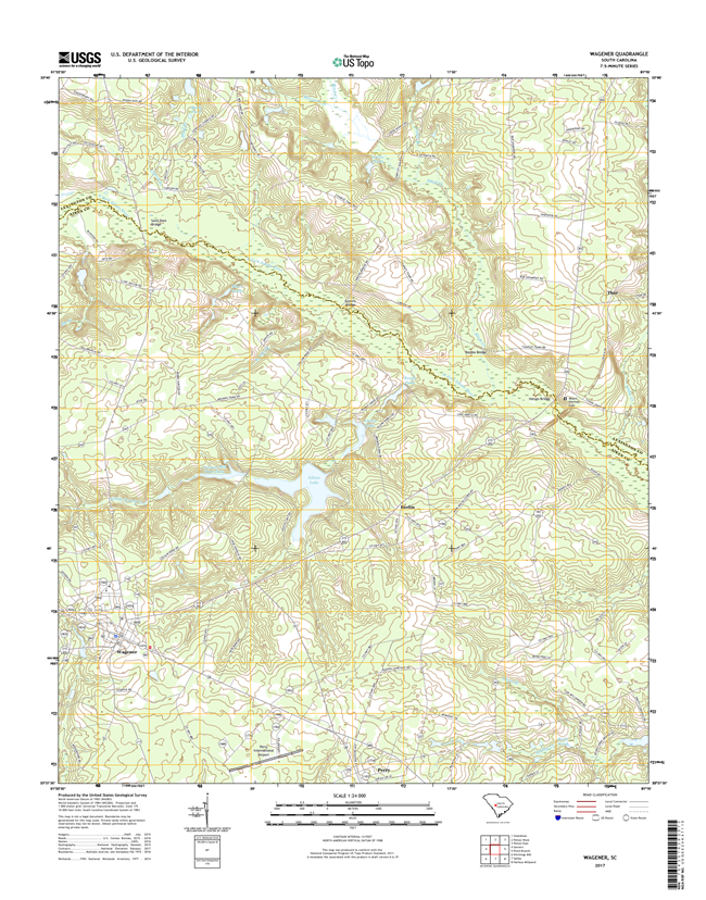 Wagener South Carolina  - 24k Topo Map