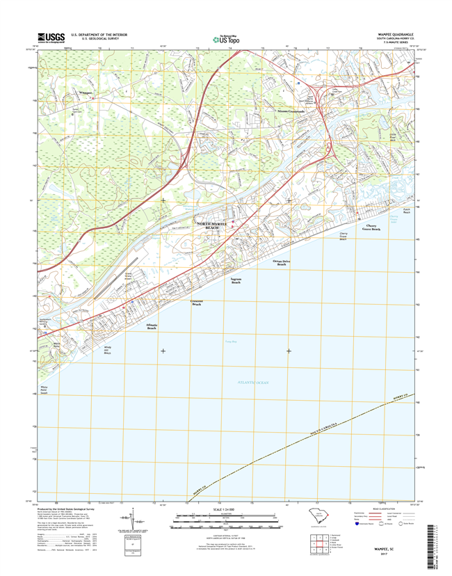 Wampee South Carolina  - 24k Topo Map