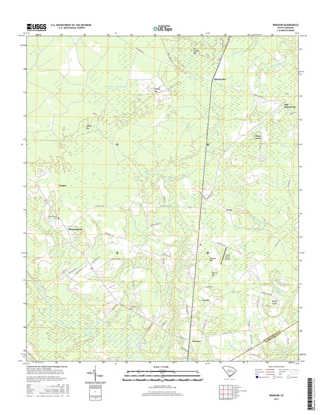 Warsaw South Carolina  - 24k Topo Map