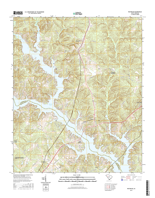 Waterloo South Carolina  - 24k Topo Map