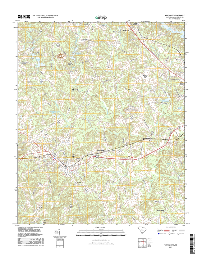 Westminster South Carolina  - 24k Topo Map