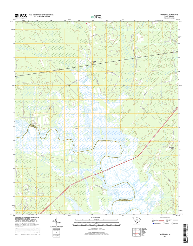 White Hall South Carolina  - 24k Topo Map