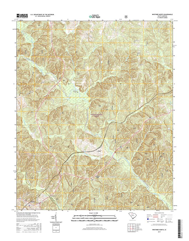 Whitmire North South Carolina  - 24k Topo Map