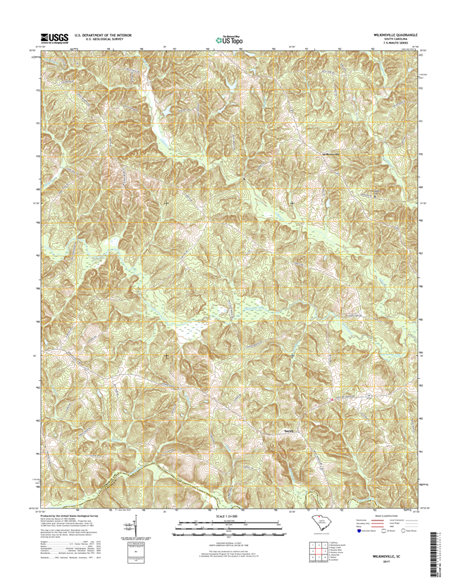 Wilkinsville South Carolina  - 24k Topo Map