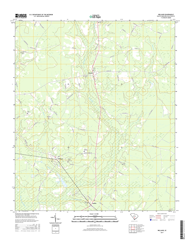 Williams South Carolina  - 24k Topo Map
