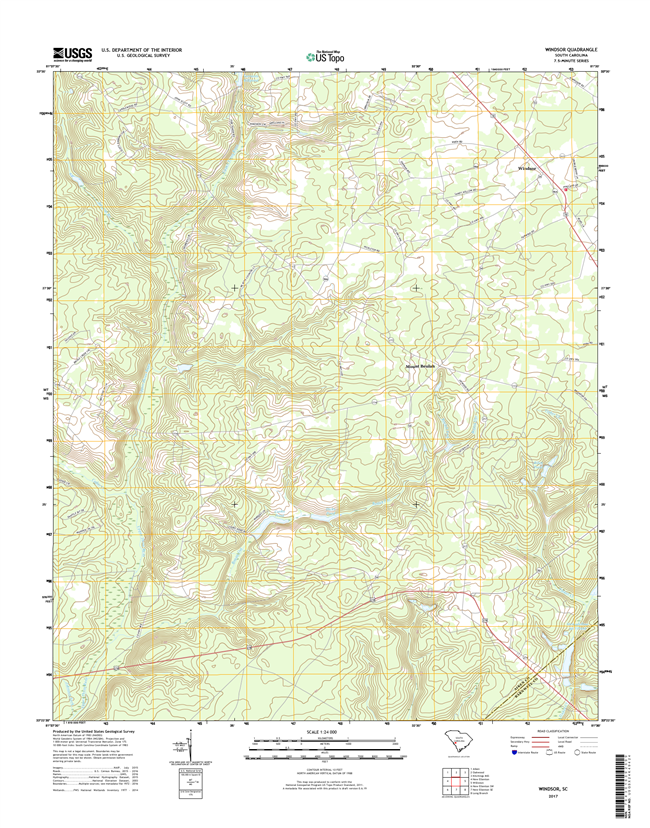 Windsor South Carolina  - 24k Topo Map