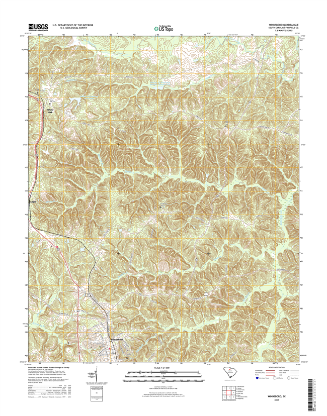 Winnsboro South Carolina  - 24k Topo Map