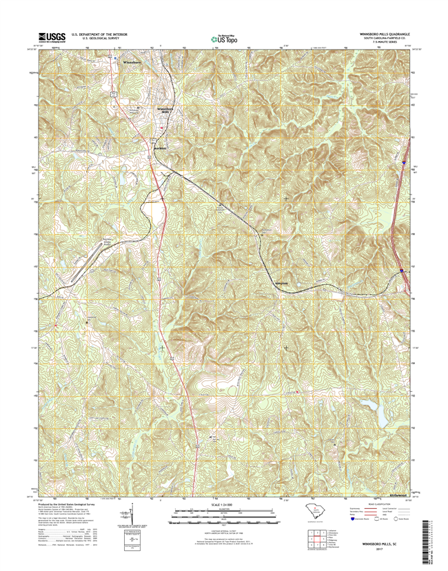 Winnsboro Mills South Carolina  - 24k Topo Map