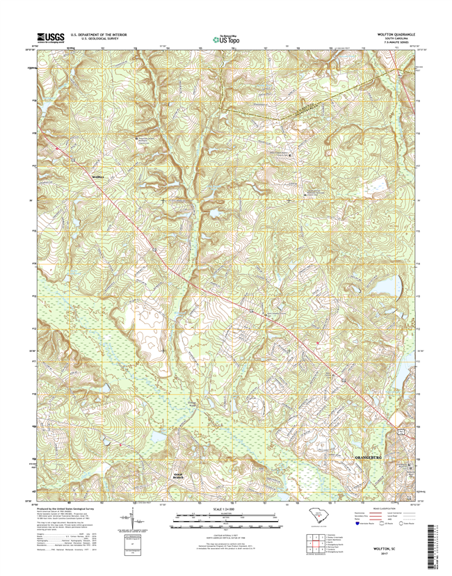 Wolfton South Carolina  - 24k Topo Map