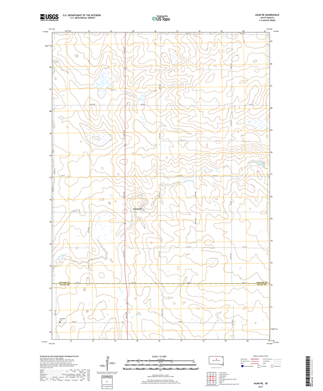 Agar NE South Dakota  - 24k Topo Map
