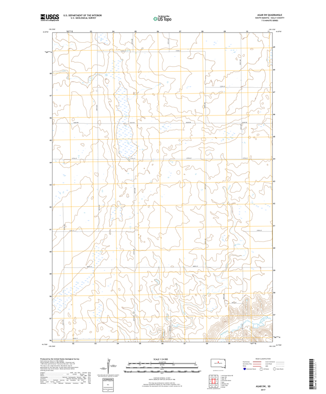 Agar SW South Dakota  - 24k Topo Map