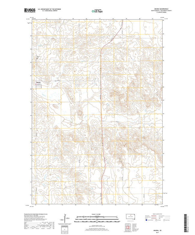 Akaska South Dakota  - 24k Topo Map