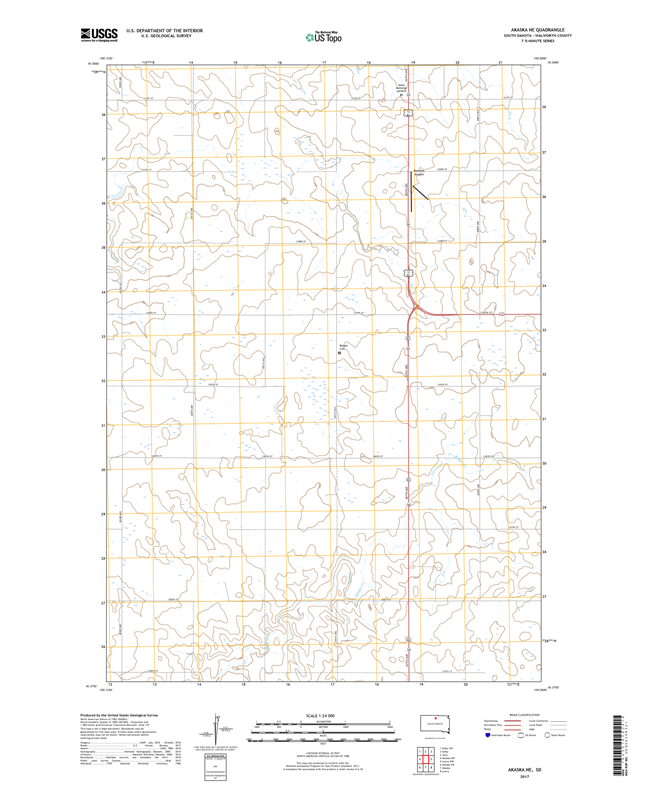 Akaska NE South Dakota  - 24k Topo Map